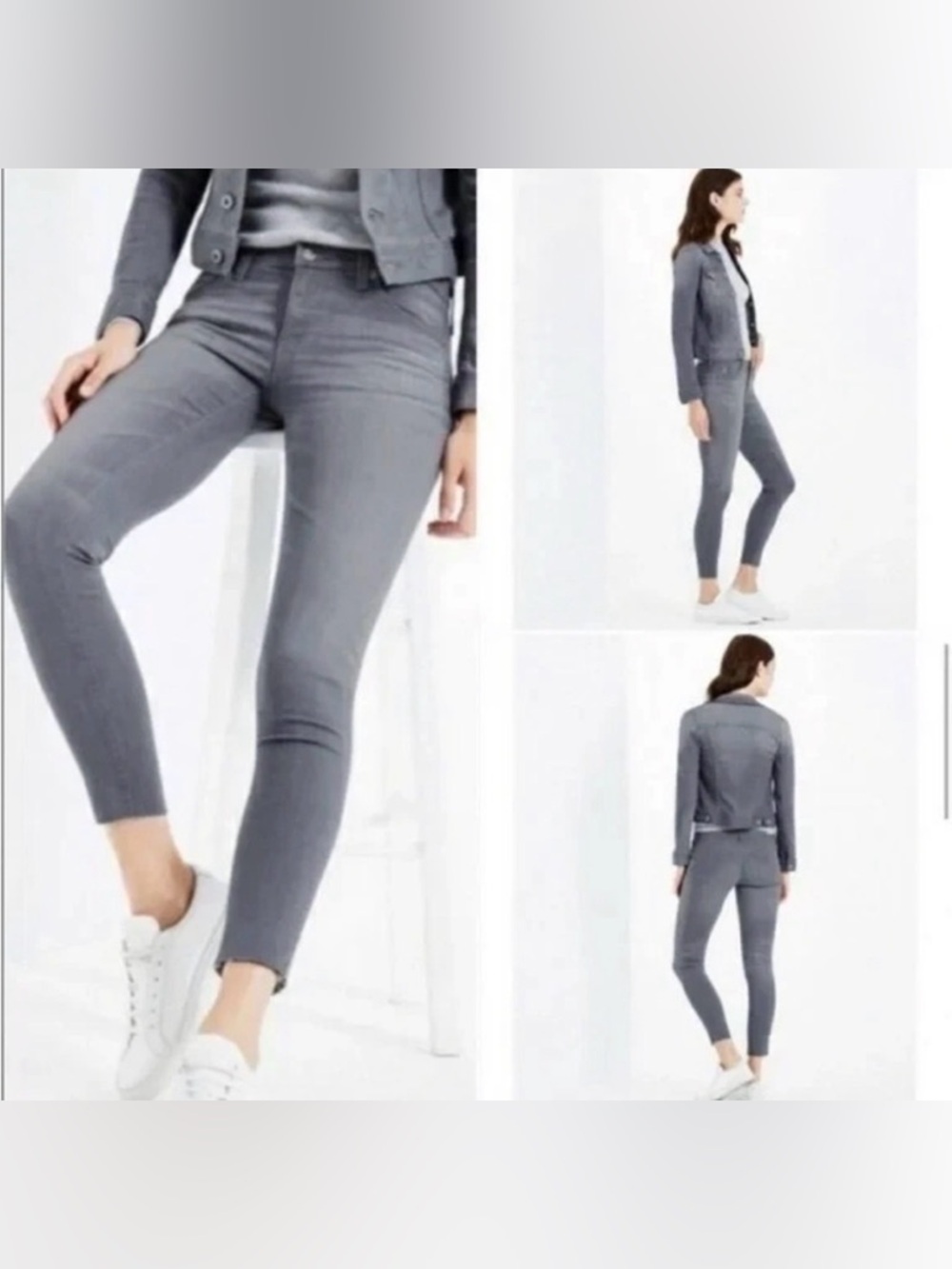 AG THE LEGGING ANKLE Super Skinny Gray Jeans Stretch Hard To Find Size 27